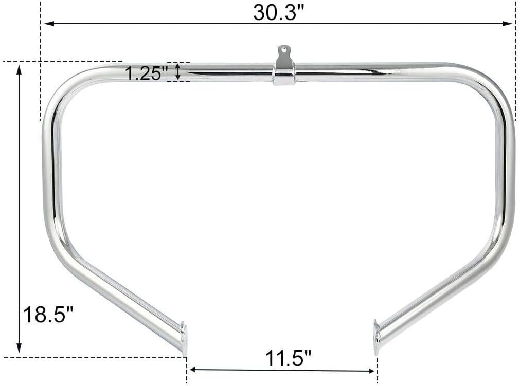 Highway Engine Guard Crash Bar Iron Front Chrome Approx. 1-1/4" (32 mm)-Tube Diameter,Fit Testing