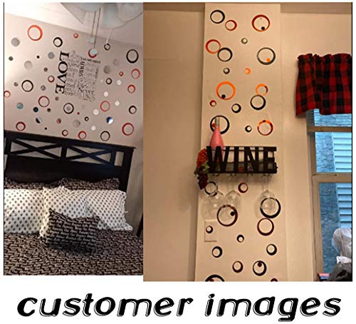 Image of Bikri Kendra 3D Acrylic Glass Wall Mount Mirror Wall Stickers - 24 Ring Black & Red (3)
