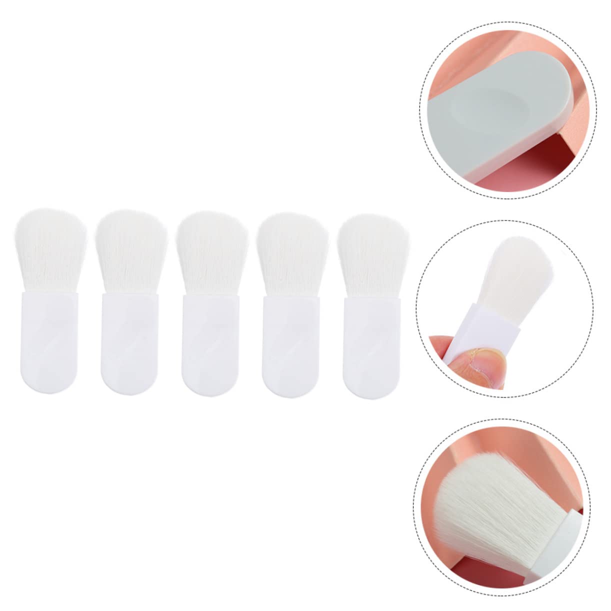minkissy Set Di 5 Pennelli Per Il Trucco Con Setole Morbide Per Applicare Il Fard Strumento Di Bellezza Compatto Pennello Flessibile Con Impugnatura Per Il Pollice 5 Pezzi*5