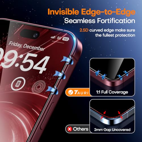 TAURI 2 Pack for iPhone 18 Pro Max Screen Protector, 1-Step Install - image 6