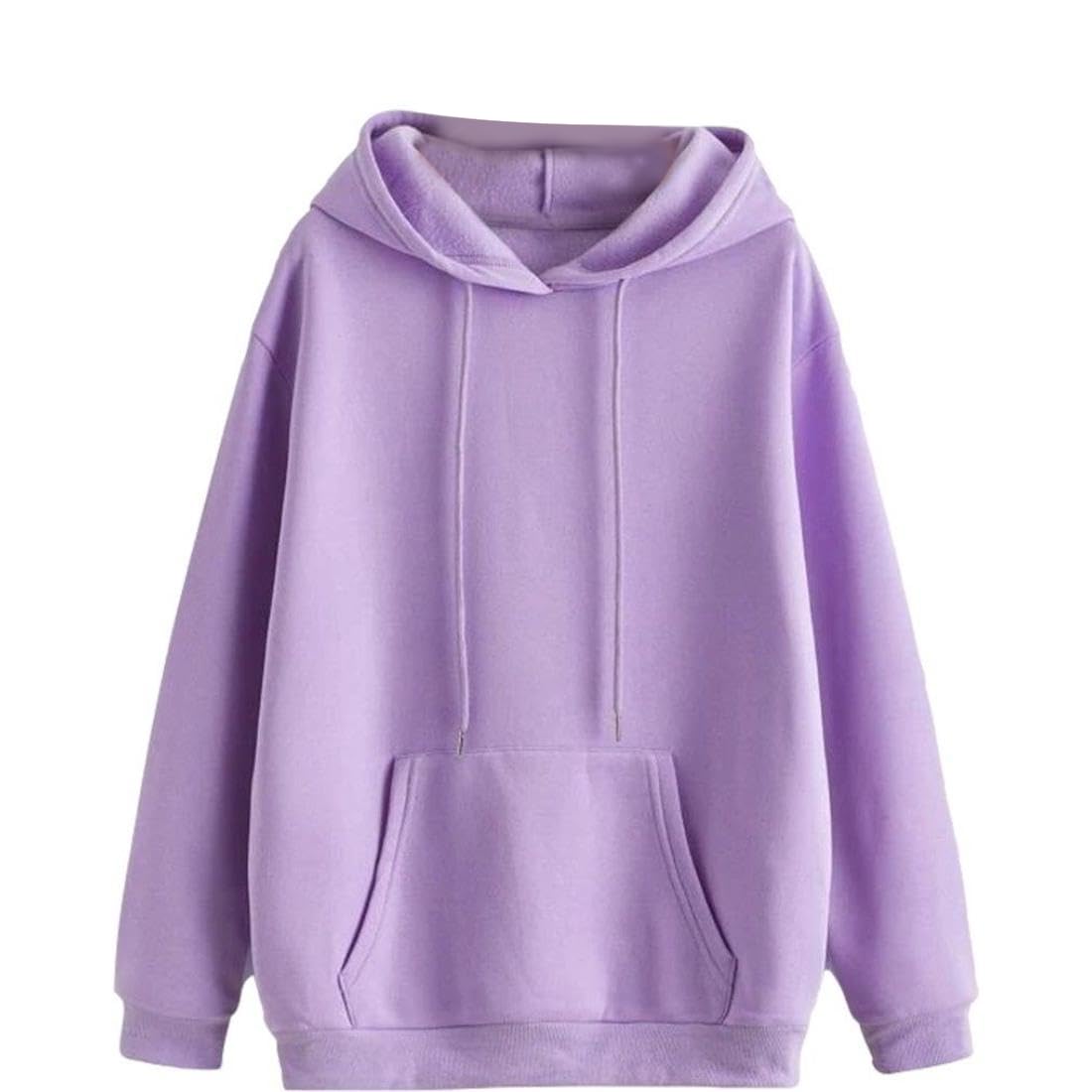 Men's Cotton Classic Stylish Hoodie Sweatshirt (Purple, L)-image-3