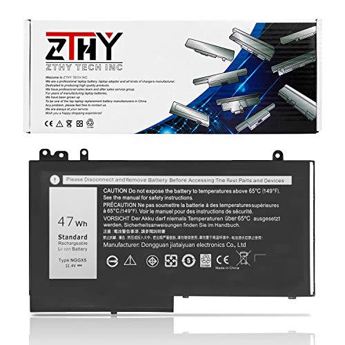 ZTHY NGGX5 Laptop Battery for Dell Latitude E5270 E5470 E5570 (P48F001) Precision M3510 Series Notebook JY8D6 954DF 0JY8D6 451-BBUM 451-BBUJ RDRH9 11.4V 47Wh 3-Cell