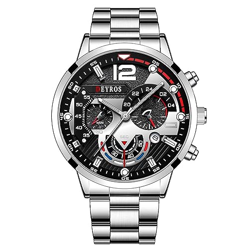 Montre analogique pour homme OIDEA avec cadran rond classique et calendrier intégré