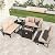 RTDTD 8 Piece Patio Furniture Set with 45" Propane Gas Fire Pit Table Outdoor Patio Conversation Sectional Sofa Set with Coffee Table for Patio, Backyard, Deck(Sand)
