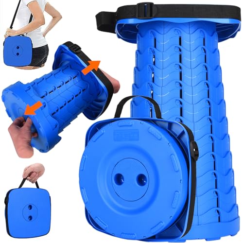 Image of Fishboy Upgraded Collapsible Stool, 400lbs Max Weight, Lightweight But Sturdy, Portable Retractable Folding Telescoping Foldable Camping Stool for Adults Outdoor Fishing Hiking BBQ