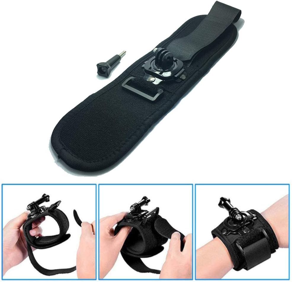 Image of SHOPEE 360 Degree Rotation Hand Strap Mount Hand Glove Wrist Strap Mount for Hero 13 /12 /11 /10 /9 /8 /7 /6 /5 /4 Black, Osmo Action 5 Pro /4 /3 and Other Action Camera