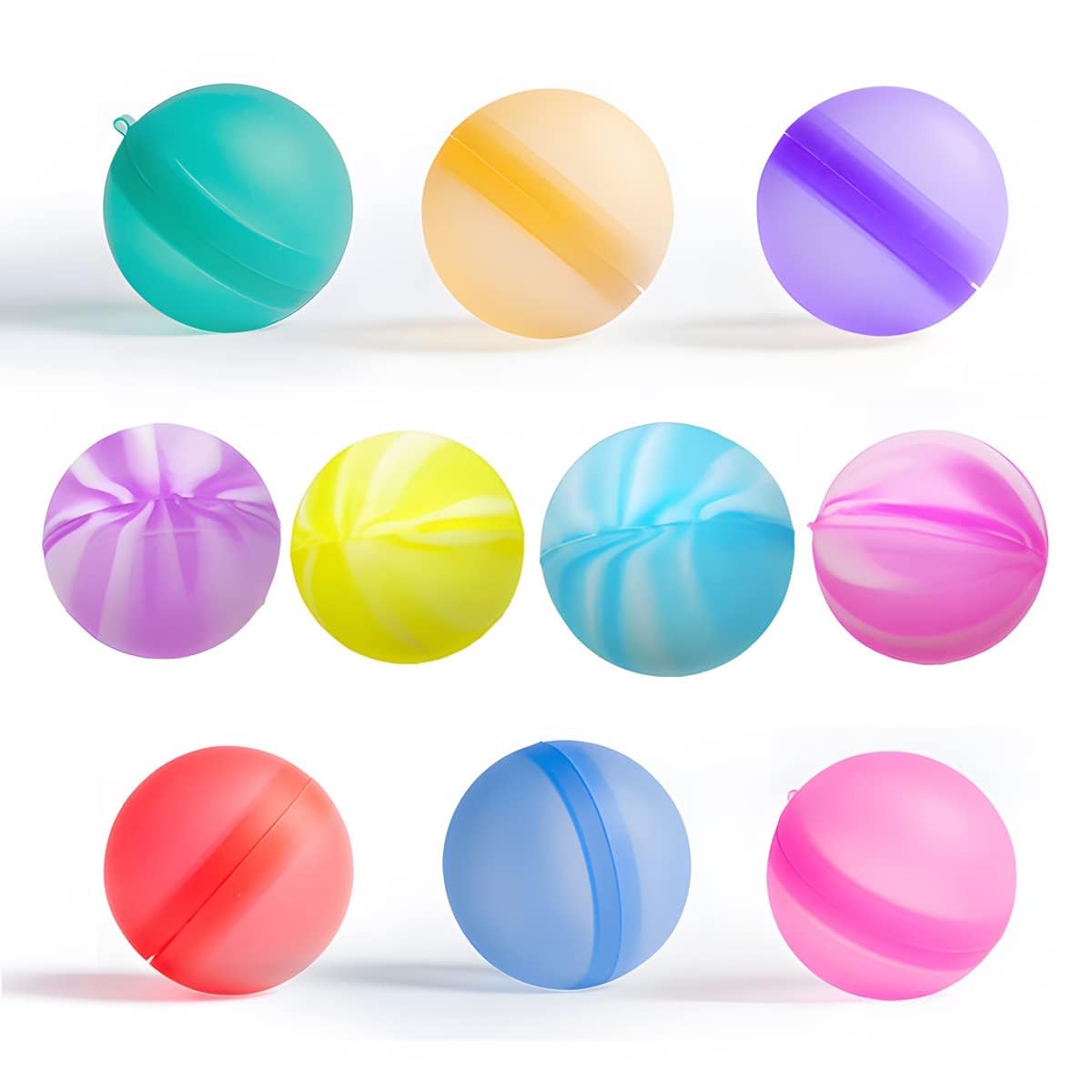 10Pcs Reusable Water Balloons, Pool Beach water Toys for Boys and Girls, Outdoor Summer Toys for Kids Ages 3-12, Water Ball for Outdoor Activities