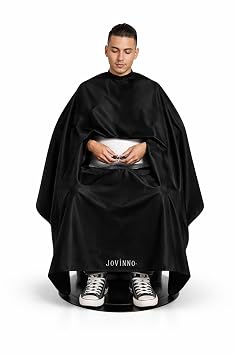 Large Size Black Barber Cape with Phone Viewing Window