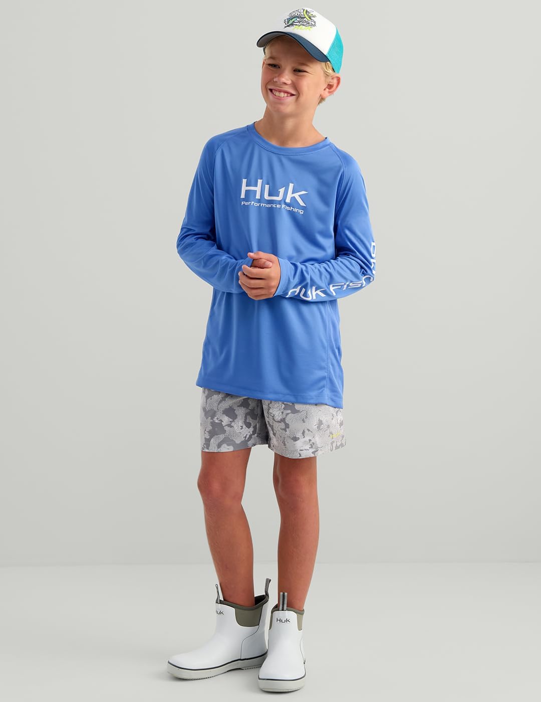 HUK Kids' Pursuit Solid Long Sleeve, Fishing Shirt for Kids