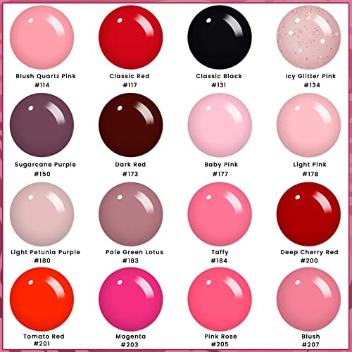 Phoenixy 44Pcs Gel Nail Polish Kit With U V Light, 16 Colors Soak Off Shellac Gel Polish Base And Matte Glossy Top Coat Complete Gel Nail Kit Pink Series Starter Diy Nail Polish Set Gift For Women #TOP1