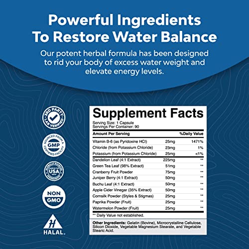 Graves Water Away Supplement And Diuretic Pills - Water Retention Pills 90 Capsules #TOP1