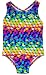 Speedo Big Girls Solid Infinity Splice One Piece Swimsuit (12, colored cubes)