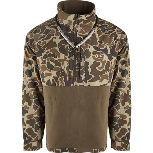 Drake MST Camo Eqwader 1/4 Zip Jacket, Old School Camo, Large