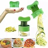  Cortador de Verduras Frutas en Espiral, Pelador y Rallador de Verduras, Utensilios de Cocina en forma de Espirales para Platos Sanos y Creativos, Herramienta de la Cocina Profesional Color Verde LMMVP