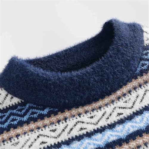 Men's Round Neck Long Sleeve Knitted Bottoming Thick Warm Pullover Sweater2