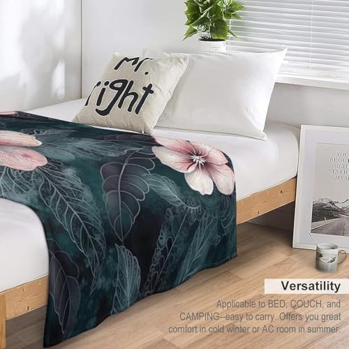 Couverture polaire ultra douce fleurs vertes cadeau confort maison - 5