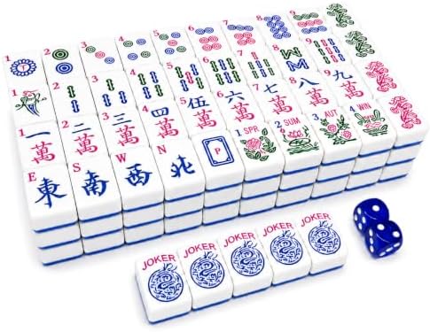 American Mahjong Tile Set, 1.2-inch Mahjong Tiles 166 Pcs + 2 Dice