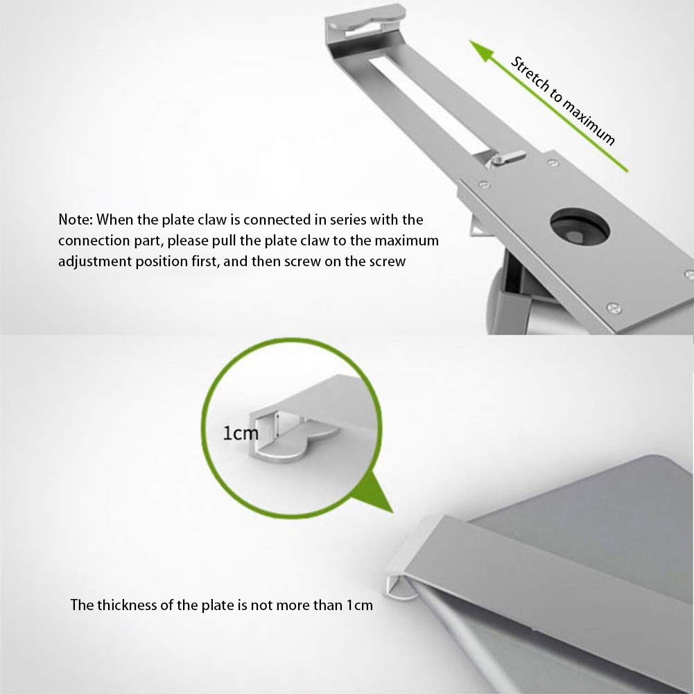 AIZYR Montaggio A Parete Pigro Supporto per Tablet, Alluminio Staffa di Montaggio A Morsetto Regolabile con Rotazione di 360 Gradi per Giocare, Guardare Video,B