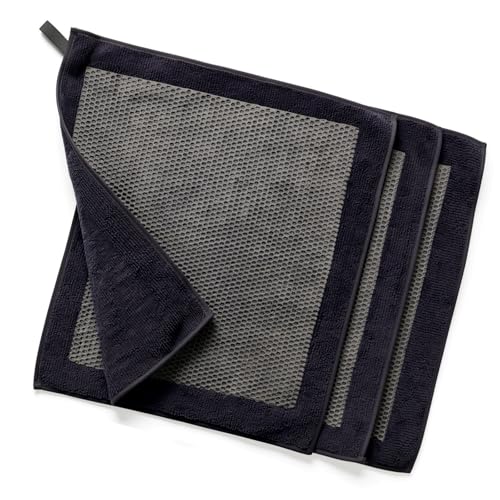 3 Pcs Clay Towel - Auto Detailing synthetic Clay bar Towel - Decontaminate Paint and Glass for Smoth Washing - Improve Wax and Sealant Bonding Enhance Gloss and Color Depth - 12 x 12 (BLACK)