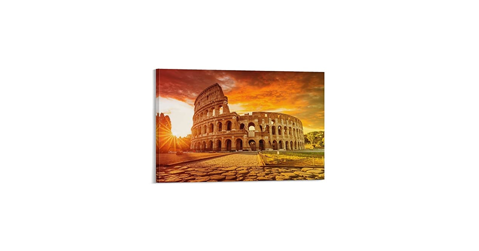 Amazon.co.jp: イタリアのローマのコロッセオの廃墟に沈む太陽の