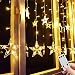 Star Curtain Lights, Remote Picture Hangers Lights Waterproof Window String Lights with 12 Stars Decor 138 LEDs 8 Modes Decorative for Wedding, Mermaid, Trees,Birthday(Warm white)