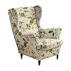 CHNSHOME Housses de Chaise à Oreilles Housse Fauteuil à Oreilles 2 pièces Housse de Protection Fauteuil à Oreilles imprimée Extensible