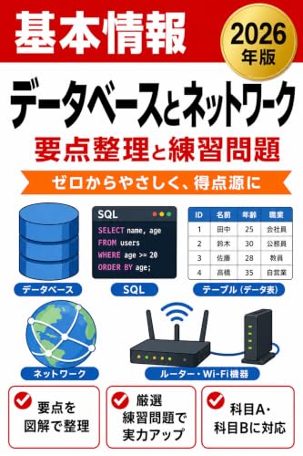 Kihonjouhou Database to Network Youtenseiri Renshumondai 2026nenban: Kankei Model SQL TCP IP wo Yasashiku Dokugaku Sukima Gakushu ni (Japanese Edition)