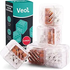 VEOL Humidifier Cleaner, Universal, Compatible with GENIANI, LEVOIT, Everlasting, Demineralization Cartridge for Humidifier, Fish Tank & Humidifier Treatment (Pack of 5)