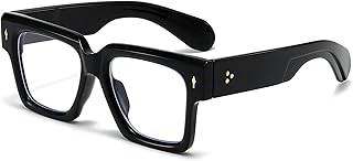 EYLRIM Square Frame Glasses for Women Men Fashion Thick Frame Blue Light Glasses Non Prescription Eyeglasses