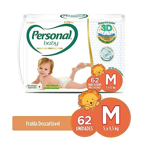Fralda Personal Baby Premium Protection M com 62 unidades