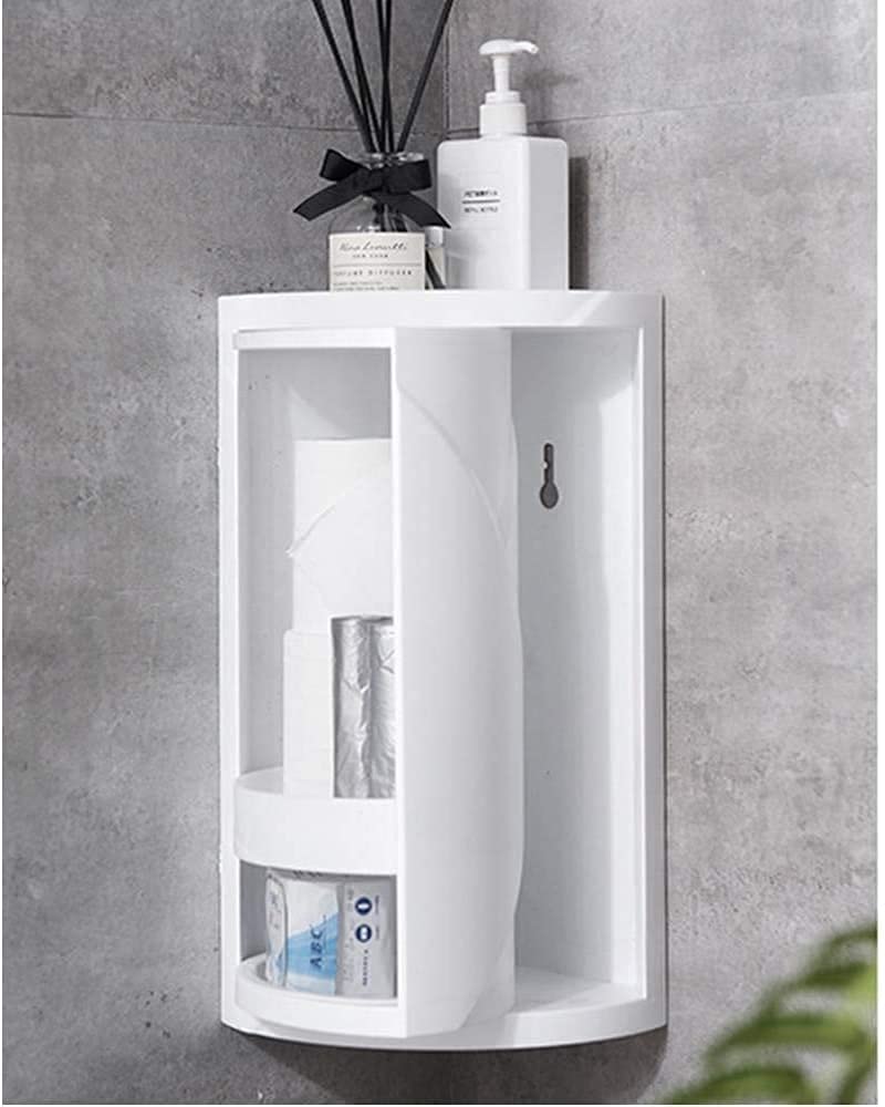 VBM Bathroom Corner Shelf, 360 Degree Rotating Triangle Shelf, Multifunction Corner Locker Cosmetic Rotating Storage Cabinet Shelves Multi Layer Storage Rack for Bathroom Kitchen Bedroom