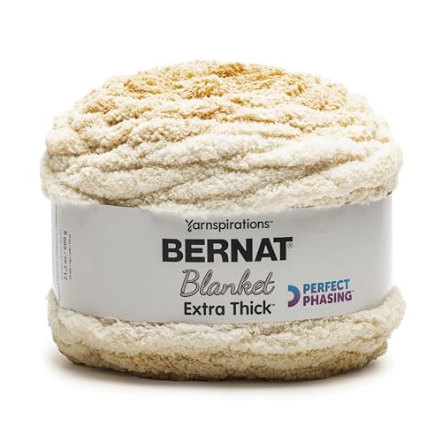 Image of Bernat Blanket Extra Thick Perfect Phasing Chunky Yarn for Hand Knitting, Crocheting, Crafts & Amigurumi- 100% Polyester - #7 Jumbo - 21.2oz /600g - 65 Yards - Golden