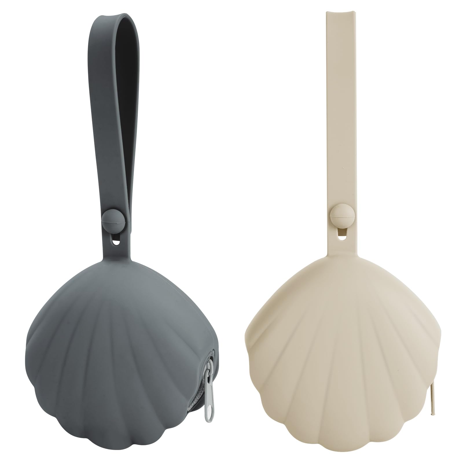 Lovbaby Schnullerbox aus Silikon, Pacifier Holder, Tragbares, Auslaufsicheres Design Schnullerbox für Unterwegs, BPA-frei, leicht zu reinigen, 2er-Pack (Shifting Sand+Dark Grey)