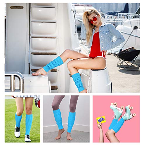 Image of v28 Women Warm Leg Warmers 80s Retro Party Costume Knit Ballet Neon Long Socks