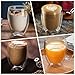DINGPAl 4 Pack Double Wall Glass Coffee Mugs, 12 oz Walled Insulated Cappuccino Mug Heat Resistant Borosilicate Glass Coffee Cups with Handle and Spoon for Latte, Espresso, Americano, Hot/Cold Drink