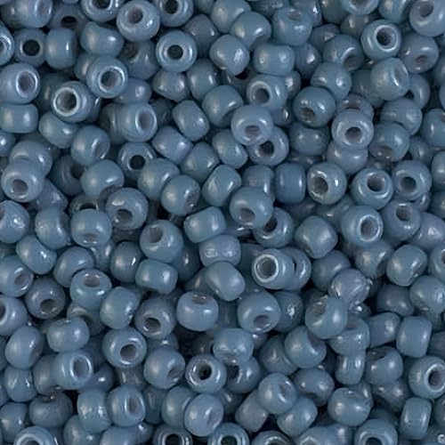 Miyuki Round Rocailles Size 8/0 Seed Bead Duracoat Opaque Dyed Faded Denim/Bayberry Blue Appx 22 Gram Tube 8-4485