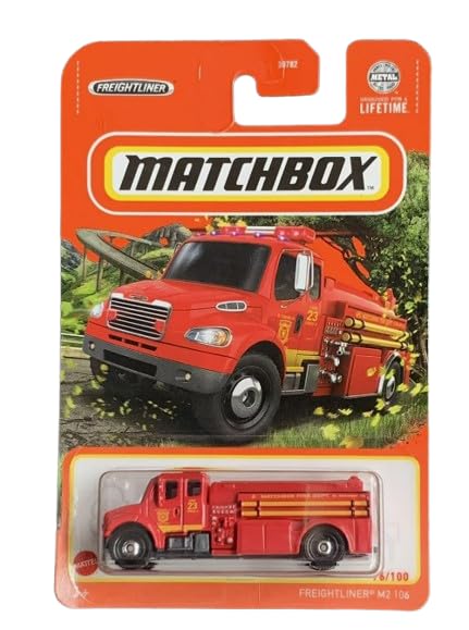 Matchbox Freightliner M2 106 76/100 Die-Cast Truck Model in its packaging.