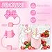 JarThenaAMCS 6Pcs Bow Straw Covers Lovely Pink Bowknot Portable Drinking Straw Tips Cover Reusable Cute Straw Protector Topper for 0.4in Straws, Cup Accessories