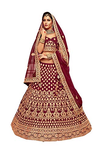 Indian Women Designer Partywear Ethnic Traditional Red Lehenga Choli.