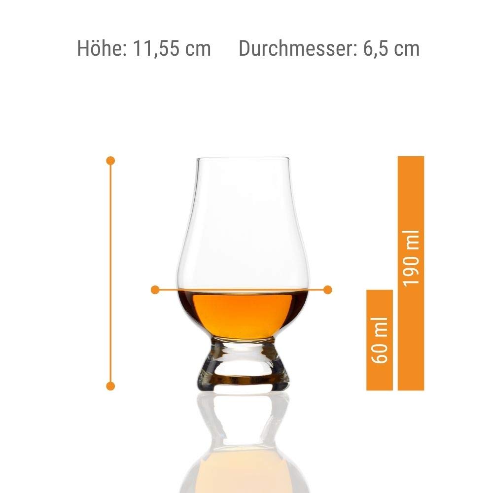 The Glencairn Glas Whiskey Gläser 4er Set/Whisky Glas mit 190 ml Fassungsvermögen/edle Gläser aus hochwertigem Kristallglas/Whisky Gläser Set spülmaschinentauglich