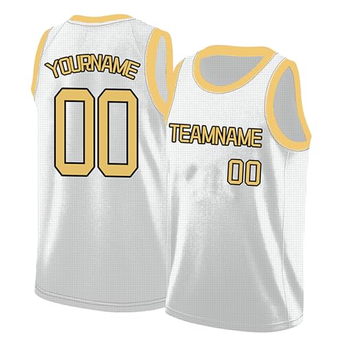 Image of Custom Basketball Jersey for Men - Personalized Name & Number, Embroidered or Printed, Athletic Shirt for Kids, Boys & Youth
