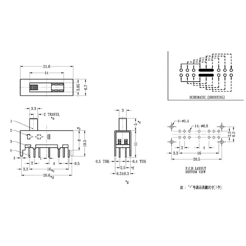 10PC SS-26D01 Double row 14-pin 6-speed Straight insert welding bo