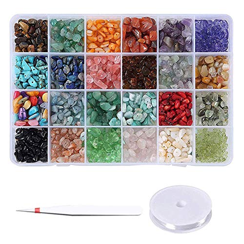 Facibom - Cuentas de piedras preciosas naturales con piedras preciosas irregulares para hacer joyas