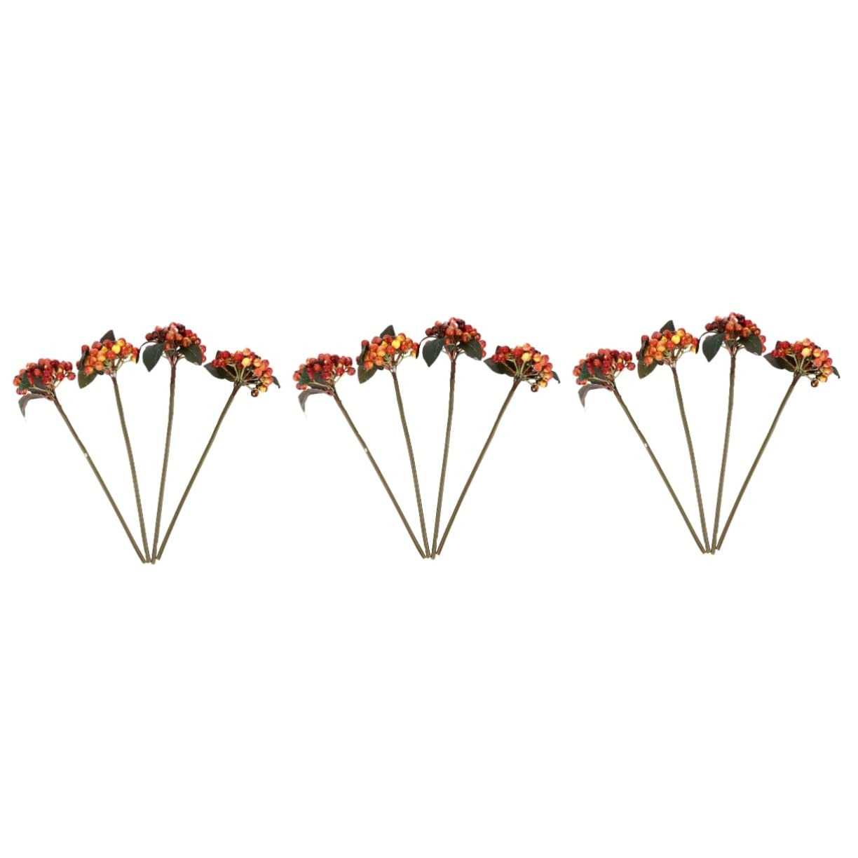Abaodam 12stücke Realistische Beeren-Bouquets Für -Dekorationen Künstliche Beeren Für Weihnachtsdeko Rot Orange Lebendige Und Flexibele Arrangements Für Vasen Und Weihnachtsbaumdeko