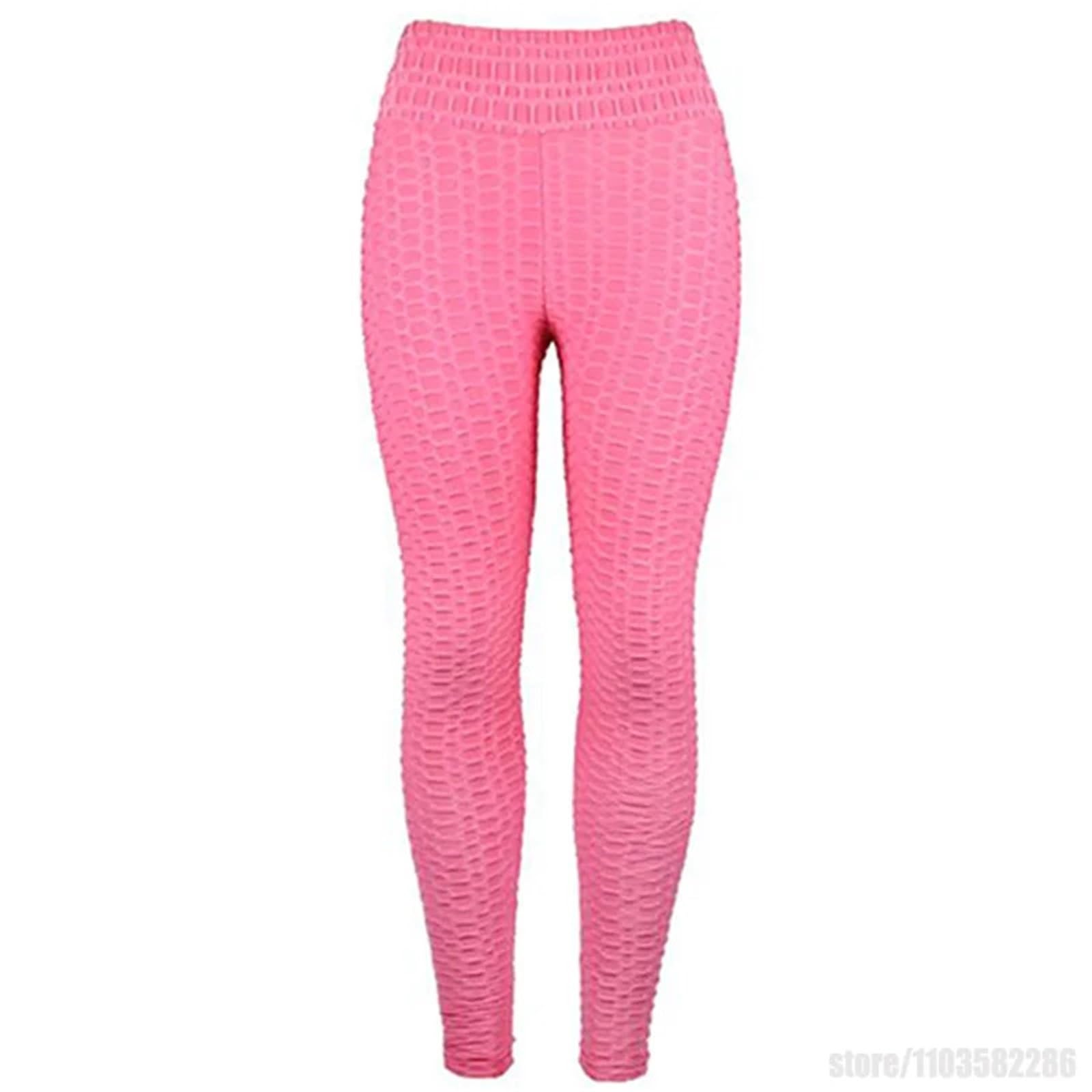 Leggins Donna Pantaloni Lady Yoga Leggings Jacquard Rosa