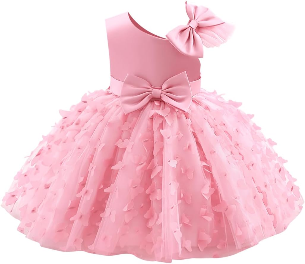IBTOM CASTLE Toddler Butterfly Dress Baby Girls 3D Butterfly Tulle Birthday Dress Princess Formal Party Pageant Tutu Dress
