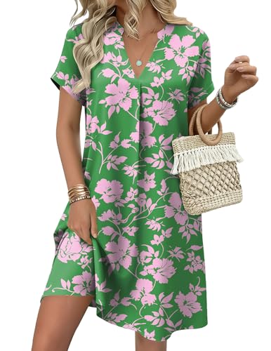 Zeagoo Green Flowy Dresses for Women Summer Dresses 2026 Dress for Women Sun Suitable Travel Mini...