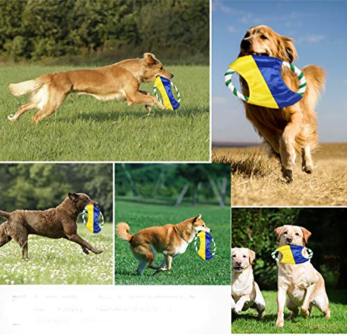 Zoypet Dog Toys Flying Disc Rope Toy Chew Toys 2 Pack For Dogs Flying Discs Training Cotton Rope-Dog Toy Pack Set Dt1-2P Footprint #TOP3