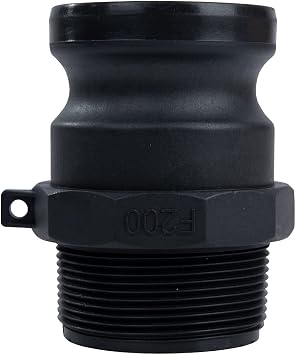 2 pcs Camlock Fittings Poly 2" Type F Standard Camlock Couplings, Male Adapter x Male Thread Camlock Fittings Polypropylene Cam Groove Fitting 2"