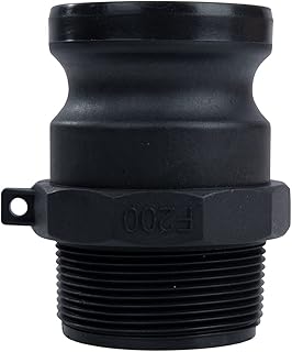 Quafwia 2 pcs Camlock Fittings Poly (2" Type F) Standard Camlock Couplings, Male Adapter x Male Thread Camlock Fittings Polypropylene Cam Groove Fitting (2")